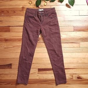 Free People Maroon Purple Red Brown Skinny Jean - size 24 / 0